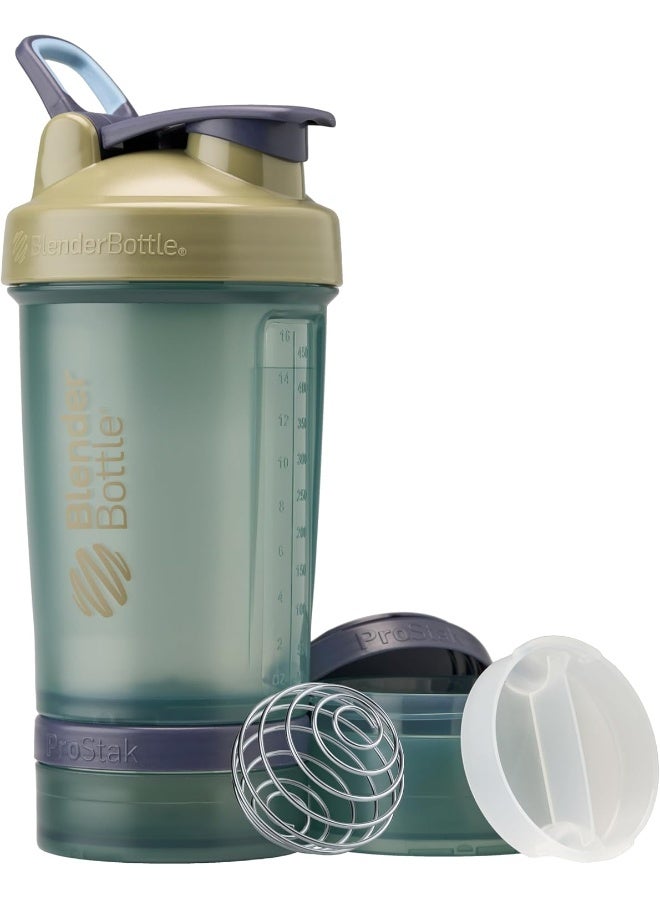 BlenderBottle Blender Bottle Shaker With Pill Organizer And Storage For Protein Powder, Classic V2 Prostak System, 22-Ounce, Tan - Image 1